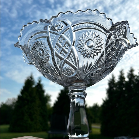 Vintage Imperial Glass Fashion Large Compote, - Picture 3 of 14